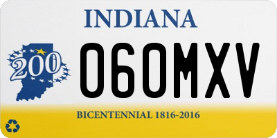 IN license plate 060MXV