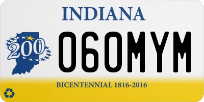 IN license plate 060MYM