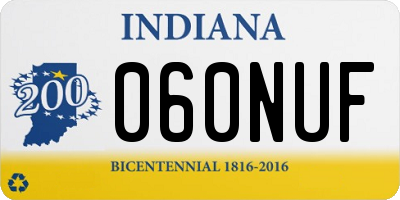 IN license plate 060NUF