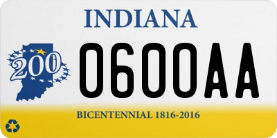 IN license plate 060OAA