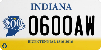 IN license plate 060OAW