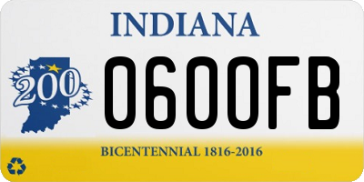 IN license plate 060OFB