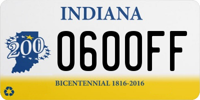 IN license plate 060OFF