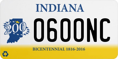 IN license plate 060ONC