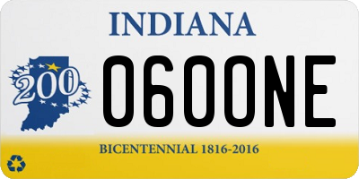 IN license plate 060ONE