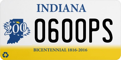 IN license plate 060OPS