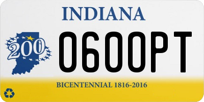IN license plate 060OPT