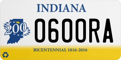 IN license plate 060ORA