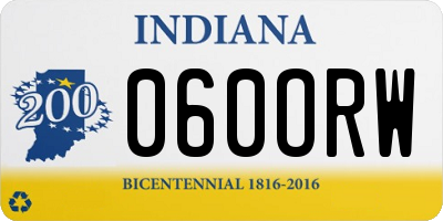 IN license plate 060ORW