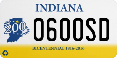 IN license plate 060OSD