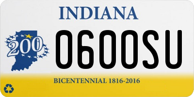 IN license plate 060OSU