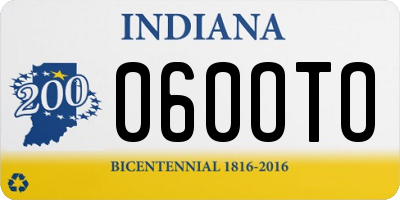 IN license plate 060OTO
