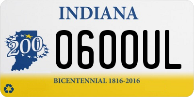 IN license plate 060OUL