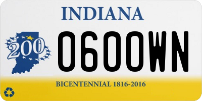 IN license plate 060OWN