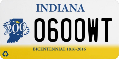 IN license plate 060OWT