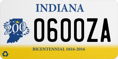 IN license plate 060OZA