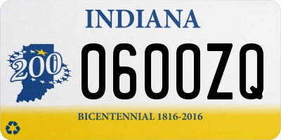 IN license plate 060OZQ