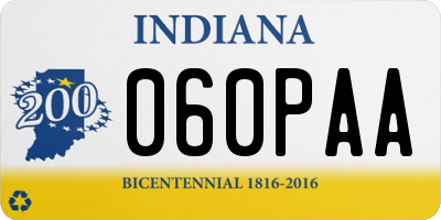IN license plate 060PAA