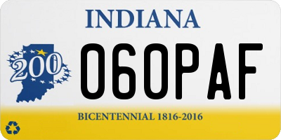 IN license plate 060PAF