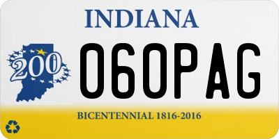 IN license plate 060PAG