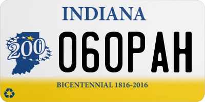IN license plate 060PAH