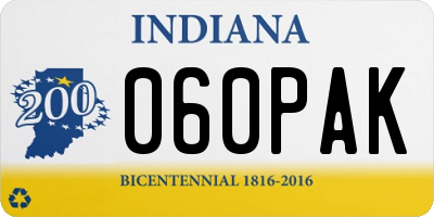 IN license plate 060PAK