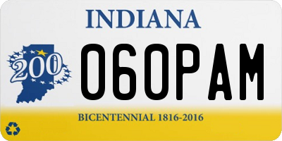 IN license plate 060PAM