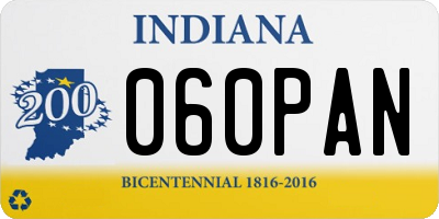 IN license plate 060PAN