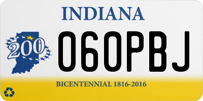 IN license plate 060PBJ