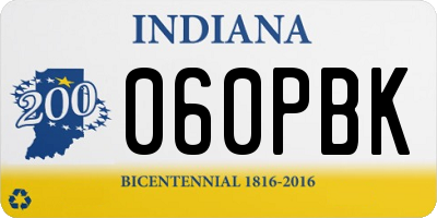 IN license plate 060PBK