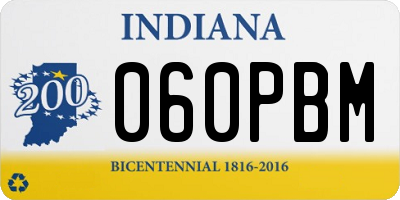 IN license plate 060PBM
