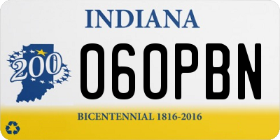 IN license plate 060PBN
