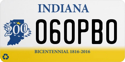 IN license plate 060PBO