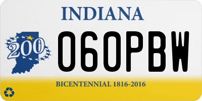 IN license plate 060PBW