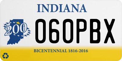 IN license plate 060PBX