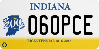 IN license plate 060PCE