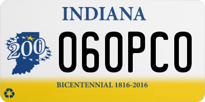 IN license plate 060PCO
