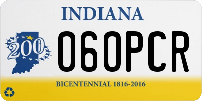 IN license plate 060PCR