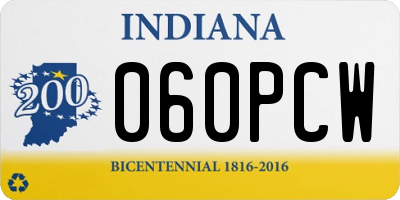 IN license plate 060PCW