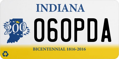 IN license plate 060PDA
