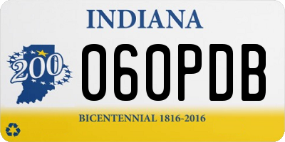 IN license plate 060PDB