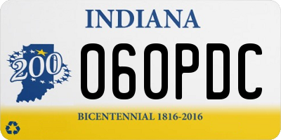 IN license plate 060PDC