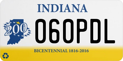 IN license plate 060PDL