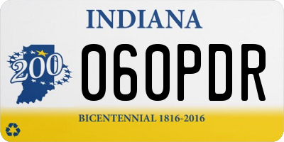 IN license plate 060PDR