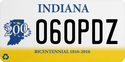 IN license plate 060PDZ
