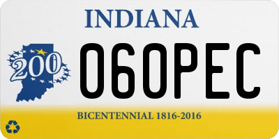 IN license plate 060PEC
