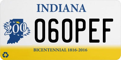 IN license plate 060PEF