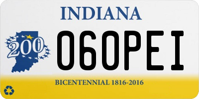 IN license plate 060PEI