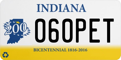IN license plate 060PET