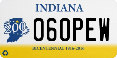 IN license plate 060PEW
